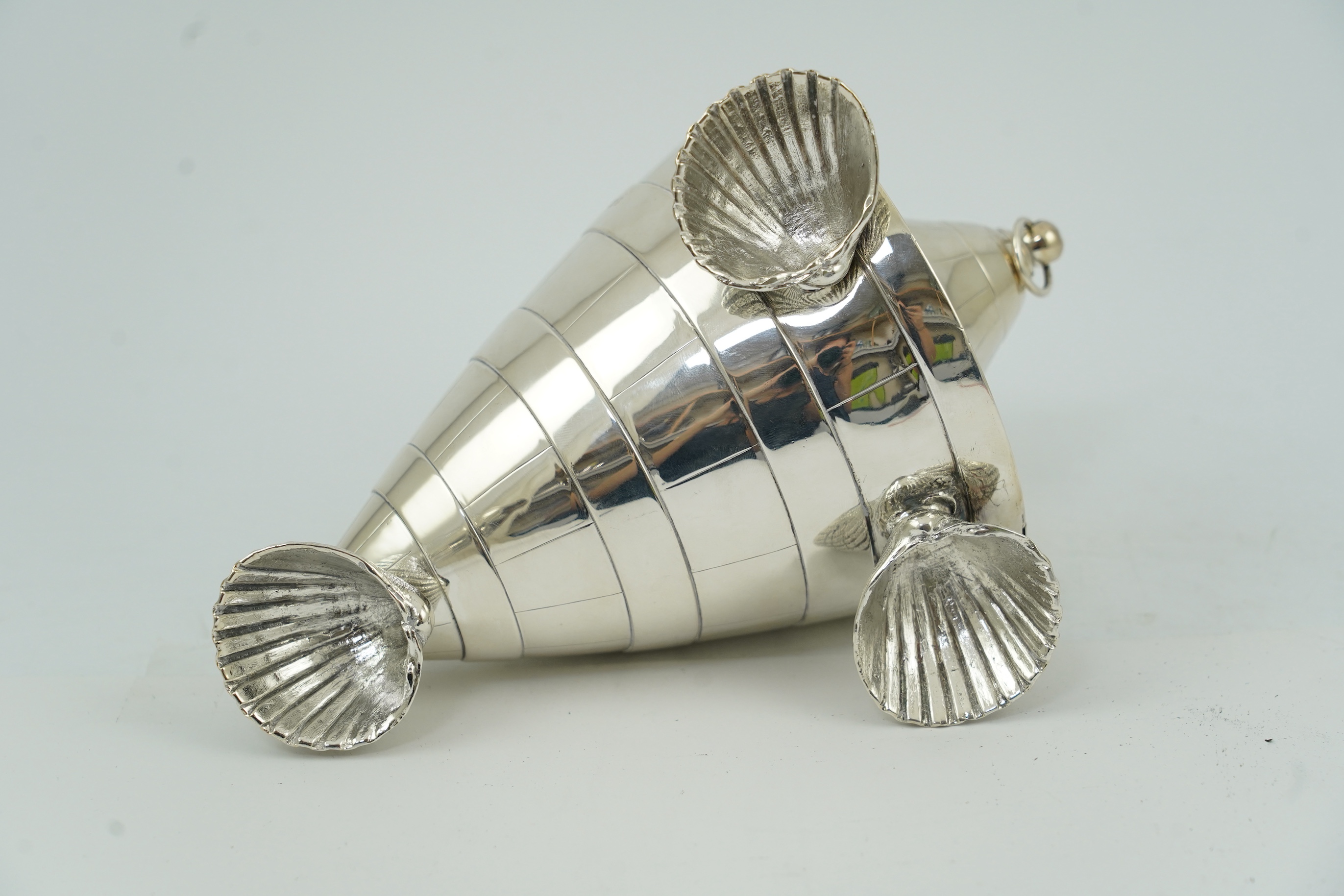 A Victorian novelty silver spoon warmer, modelled as a buoy, by Atkin Brothers